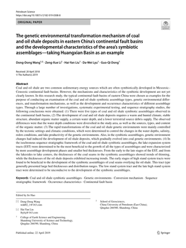 The Genetic Environmental Transformation Mechanism of Coal