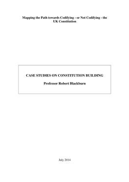 CASE STUDIES on CONSTITUTION BUILDING Professor Robert
