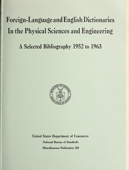 Foreign-Language and English Dictionaries in the Physical Sciences