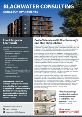 Blackwater Consulting Sargeson Apartments