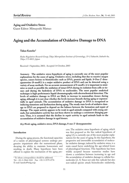 Aging and the Accumulation of Oxidative Damage to DNA