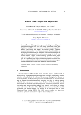 Student Data Analysis with Rapidminer