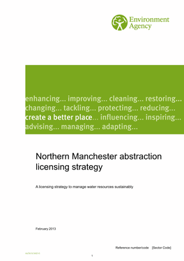 Northern Manchester Abstraction Licensing Strategy