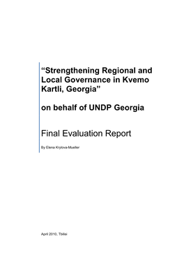 Final Evaluation Report