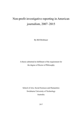 Bill Birnbauer Thesis