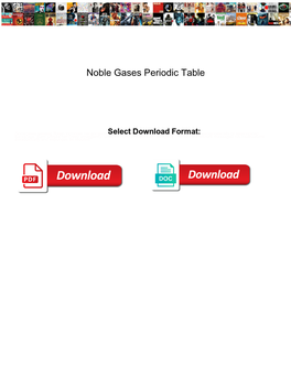 Noble Gases Periodic Table