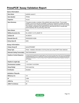 Primepcr™Assay Validation Report