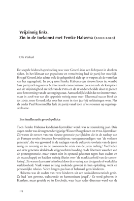 Vrijzinnig Links. Zin in De Toekomst Met Femke Halsema (2002-2010)