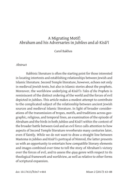 A Migrating Motif: Abrahamand His Adversaries in Jubilees and Al-Kisāʾī