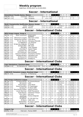 Weekly Program Soccer