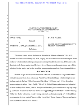 Case 2:15-Cv-00432-RSL Document 20 Filed 09/11/15 Page 1 of 11
