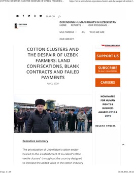 Cotton Clusters and the Despair of Uzbek Farmers