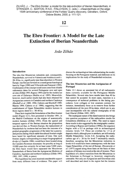 The Ebro Frontier: a Model for the Late Extinction of Iberian Neanderfhals, in STRINGER, C.; BARTON, R.N.E.; FINLAYSON, C