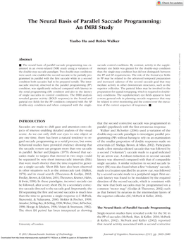 The Neural Basis of Parallel Saccade Programming: an Fmri Study