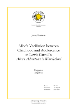 Alice's Search for Identity in Lewis Carroll's Alice's Adventures In