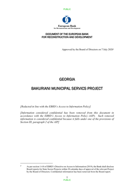 Bakuriani Municipal Services Project