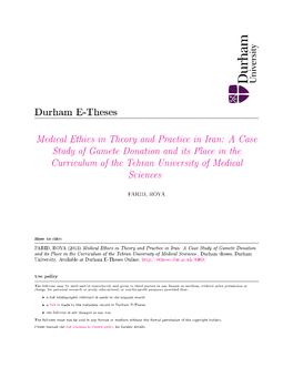 Medical Ethics in Theory and Practice in Iran: a Case Study of Gamete Donation and Its Place in the Curriculum of the Tehran University of Medical Sciences