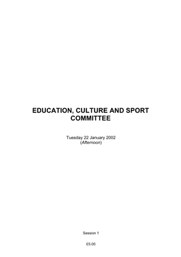 Education, Culture and Sport Committee