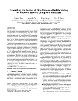 Evaluating the Impact of Simultaneous Multithreading on Network Servers Using Real Hardware