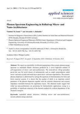 Phonon Spectrum Engineering in Rolled-Up Micro- and Nano-Architectures