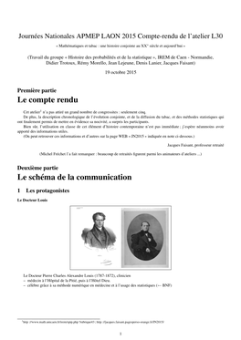 Le Compte Rendu Le Schéma De La Communication