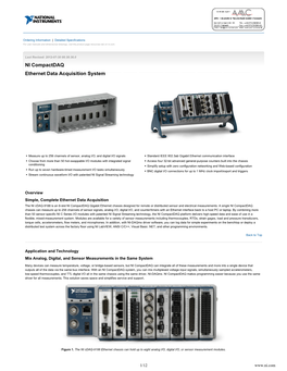 NI Compactdaq Ethernet Data Acquisition System