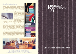 Anderson ICHARD by a Small Mill in France Highlight the Huge Range of Shirting Fabrics Our Customers Are Able to Choose From