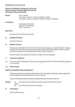 Minutes, Full Council, 20091208