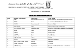 Department of Social Work