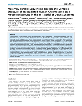 Massively Parallel Sequencing Reveals the Complex Structure of an Irradiated Human Chromosome on a Mouse Background in the Tc1 Model of Down Syndrome