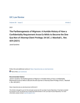 The Parthenogenesis of Wigmore