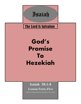 God's Promise to Hezekiah Isaiah