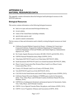 Natural Resource Data