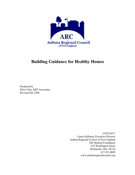 Building Guidance for Healthy Homes