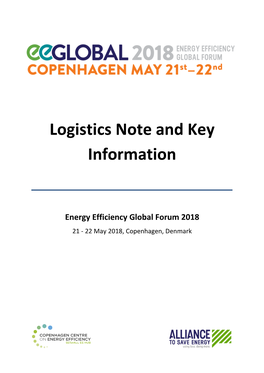 Logistics Note and Key Information