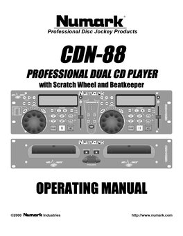 Professional Disc Jockey Products CDN-88 PROFESSIONAL DUAL CD PLAYER with Scratch Wheel and Beatkeeper