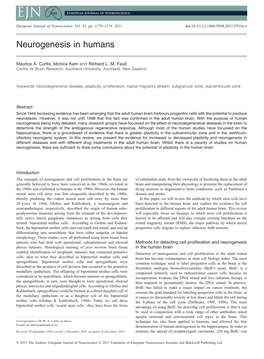 Neurogenesis in Humans