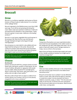 Broccoli Facts