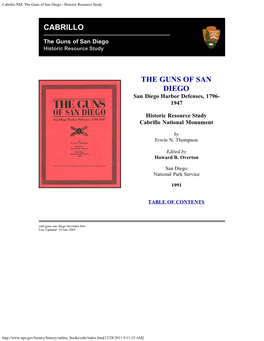 The Guns of San Diego - Historic Resource Study