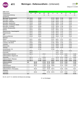 Kaltensundheim - (Unterweid) Gültig Ab 13.12.2020