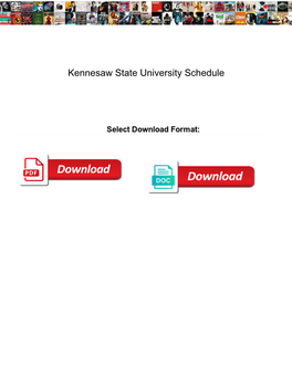 Kennesaw State University Schedule