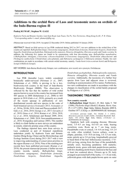 Additions to the Orchid Flora of Laos and Taxonomic Notes on Orchids of the Indo-Burma Region–II