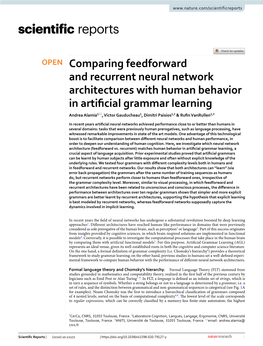 Comparing Feedforward and Recurrent Neural Network Architectures With