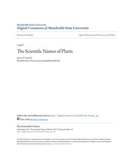 The Scientific Names of Plants