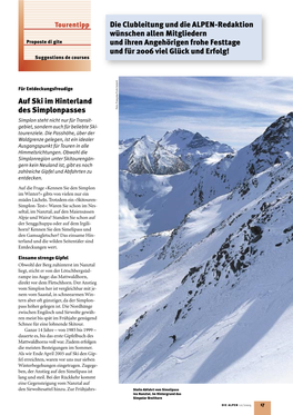 S Alpes B Et Fin R 2006 ! Auf Ski Im Hinterland Des Simplonpasses Die