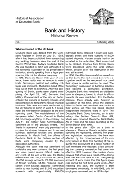 Bank and History Historical Review