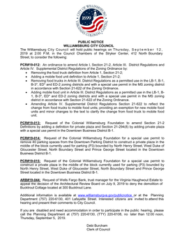2019-09-12 City Council Public Notice (PDF)