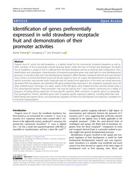 Identification of Genes Preferentially Expressed in Wild Strawberry