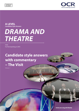 OCR a Level Drama and Theatre Candidate Style Answers With