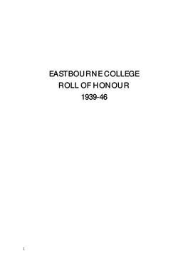 Eastbourne College Roll of Honour 1939-46
